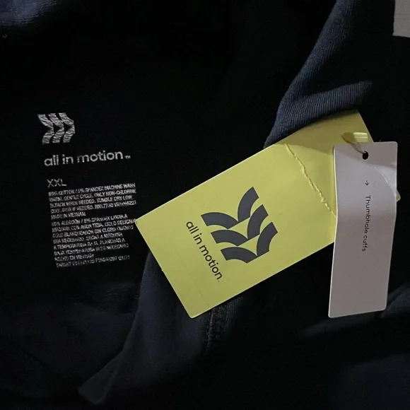 All in Motion NWT Size XXL Black French Terry Hoodie w/ Thumbholes - Picture 5 of 5